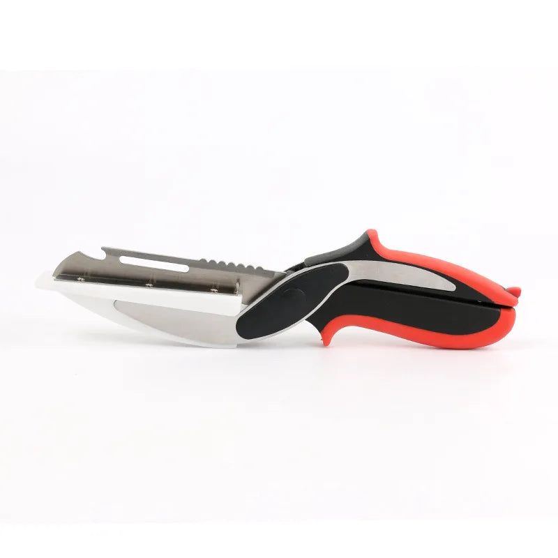 Separable Stainless Steel Barbecue Steak Cutting Shear Household Vegetable Scissors 6 in 1 Multi Kitchen Tool Fruit Knife